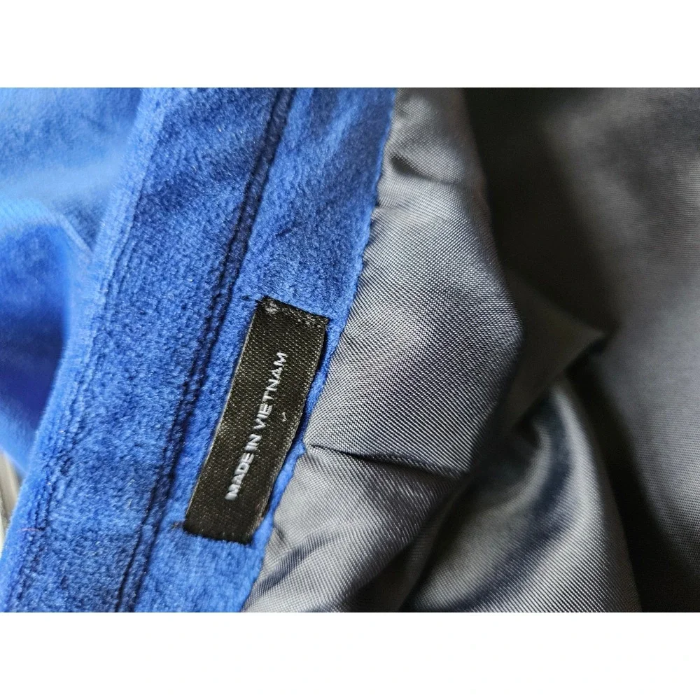 Royal Blue Velvet Blazer 44L Two Button Sport Coat Jacket Event Formal Holiday
